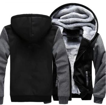 

Hot Sale Hoodie Men Zipper Hooded Sweatshirt Coat Fashion Winter Thick Fleece Warm Jacket Plus Size 5XL Black Sportswear A101