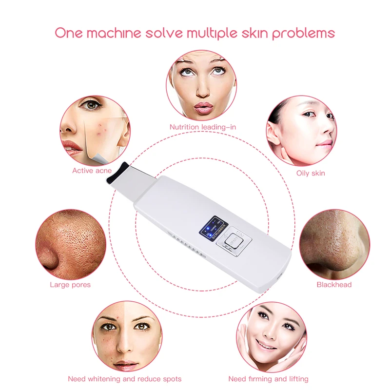 Ultrasonic Deep Face Cleaning Machine Skin Scrubber Remove Dirt Blackhead Reduce Wrinkles and spots Facial Whitening Lifting