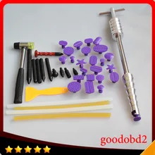 PDR набор инструментов для удаления вмятин безболезненные Инструменты для ремонта 2 в 1 горка Hammer Dent зажим для удаления скоб инструменты клей вкладки с резиновым молотком