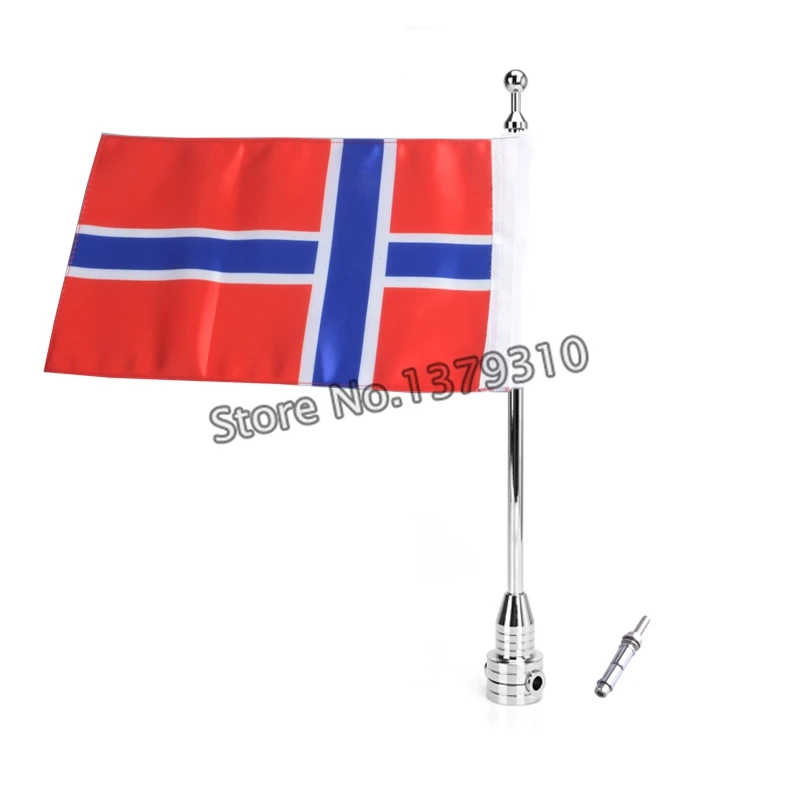 

Motorcycle Flag Pole Mount Holders Norge Flags For Harley Cruiser Chopper Sportster XL 883 1200 48 Dyna