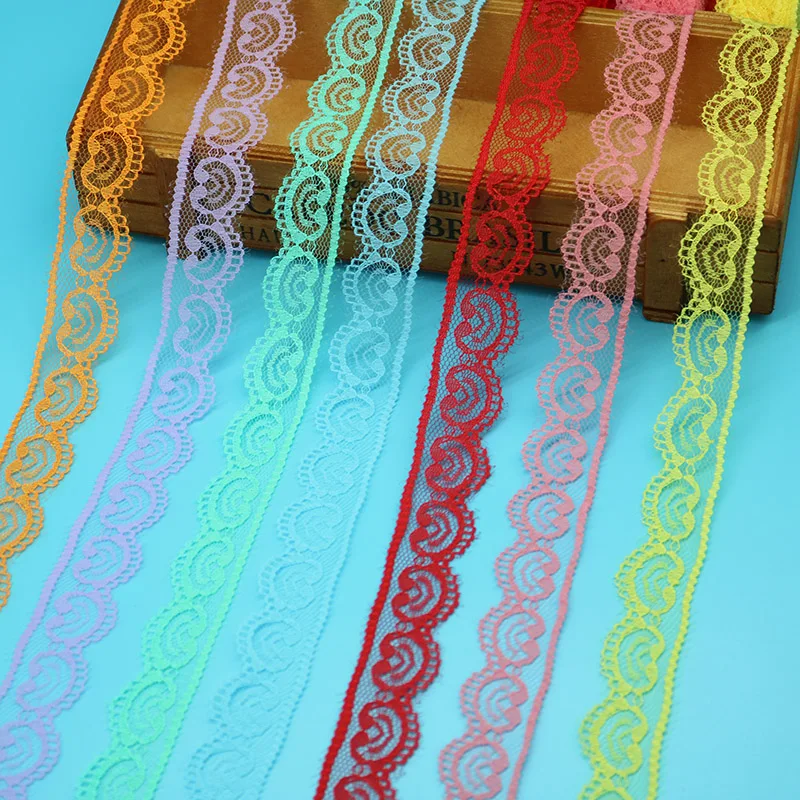 

High quality 10 yards lace ribbon 22mm wide white lace trim DIY embroidery net rope sewing decoration African lace fabric