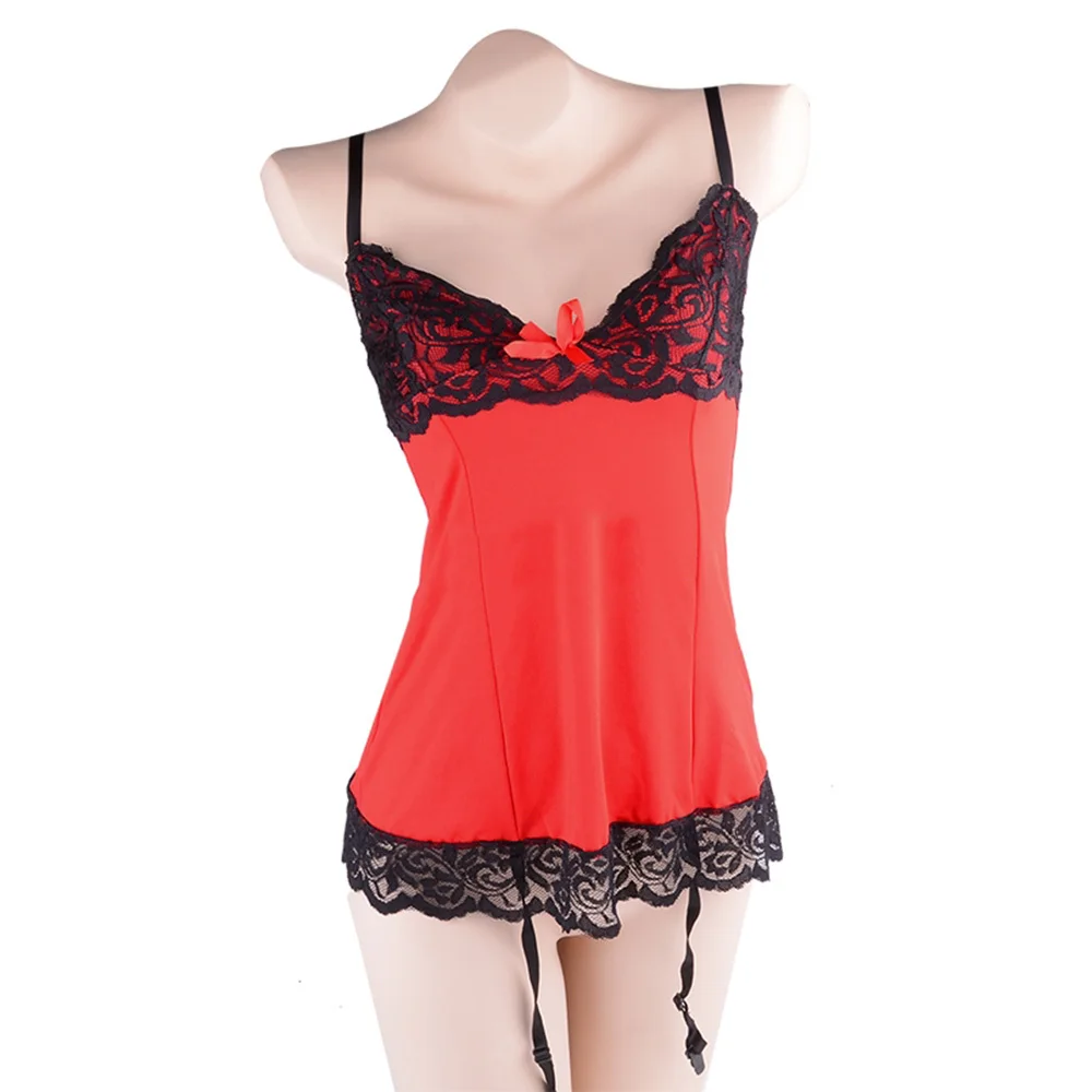 Hot Sexy Lingerie Women Lace Dress Red Babydoll Sleepwear +G string