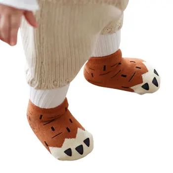 

0-4 Years Toddler Infant Kids Girls Boys Lovely Animal Paw Terry Cotton Socks Kids Slip Children Socks