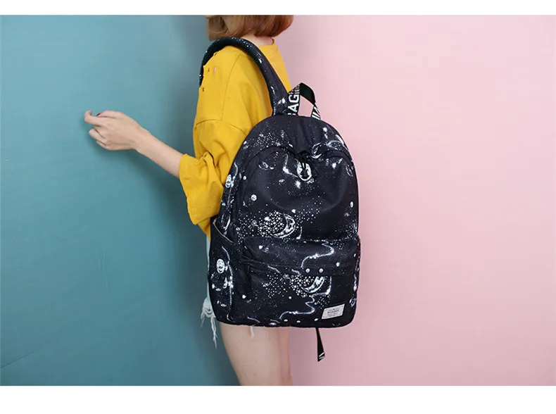 Водонепроницаемые женские рюкзаки космический черный Галактический Звездный Печатный Рюкзак дамская модная школьная сумка Baook для девочек-подростков
