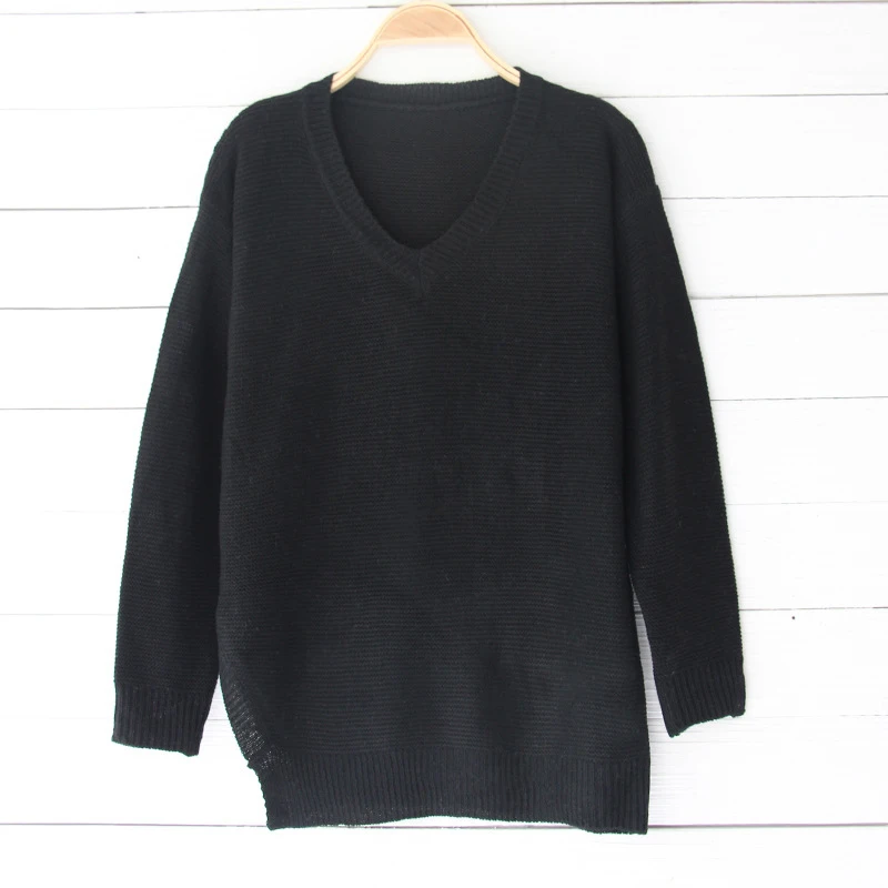 Women Long Sleeve Knitted Sweater Lady V Neck Casual Blouse Tops Pullover Jumper