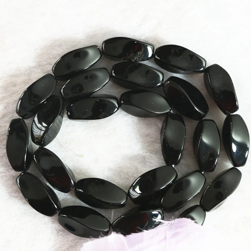 

Fashion black stone onyx agat 8*16mm new stone twist shape beads diy high quality Jewelry making B355