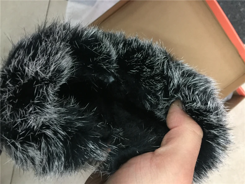 1RQFF Brand Boots Women Big size 34-43 Woman Rabbit Fur Shoes Female Snow Winter Shoes Mid-calf Shoe Leather Ladies Boot Platform (2)