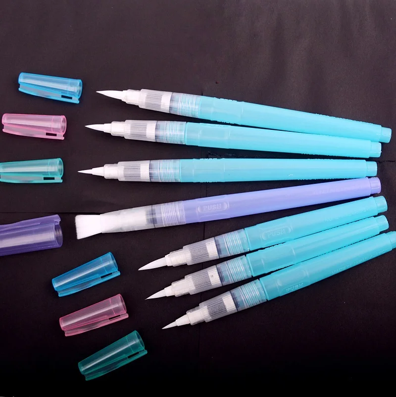 Escova de Armazenamento Original Kuretake Watercolor Cabeça Pintura Escova Rotulação 7 Pçs - Lote Kg205 4 cabeça pintura escova rotulação 7 pçs lote