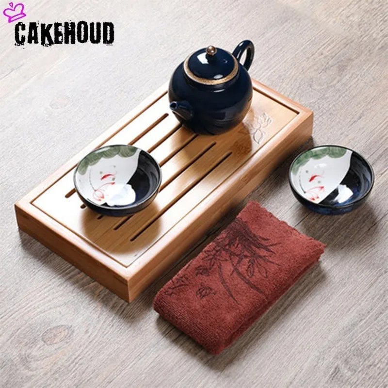 CAKEHOUD бытовой бамбуковый чайный поднос китайский кунг фу столик твердый