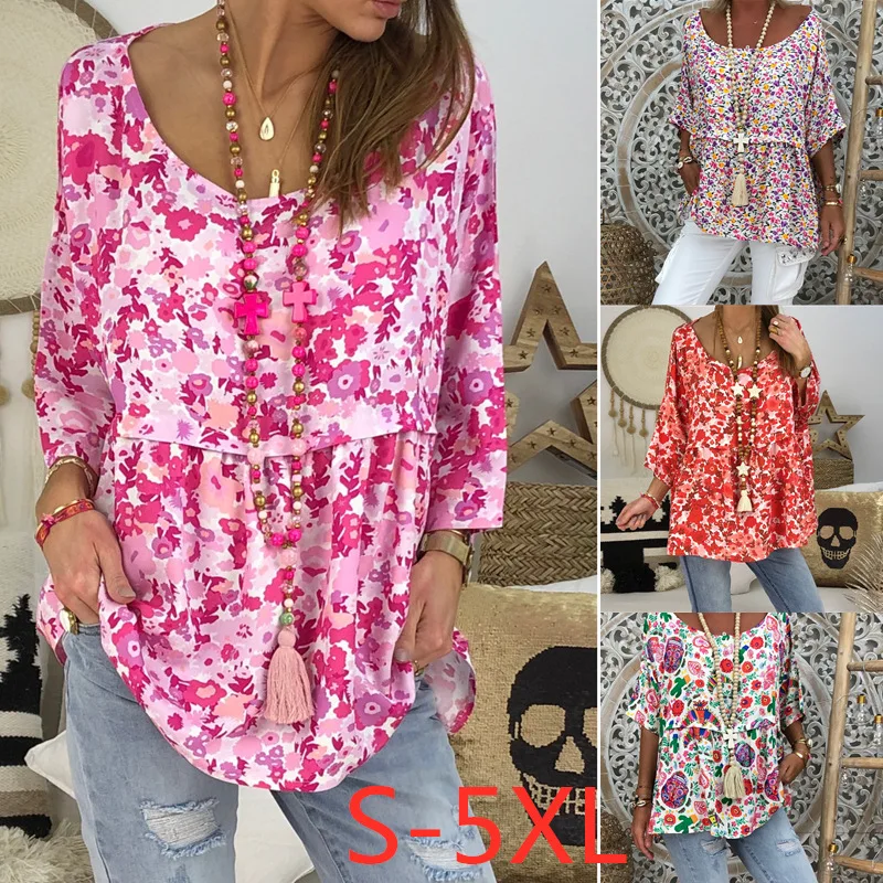 

vintage aesthetic tshirt women streetwear womens clothing 2019 gothic shirt 90s harajuku floral three quarter casual pink