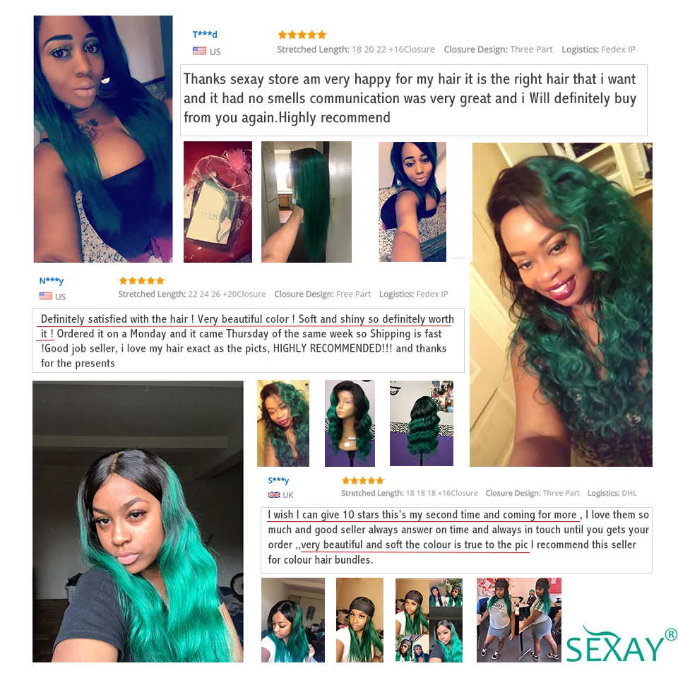 High Quality bundles with closure ombre