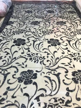 

Best Selling JIANXI.C-101933 African Lace Fabric Nigerian French Fabric High Quality Glued glitter sequins Tulle Lace Fabric