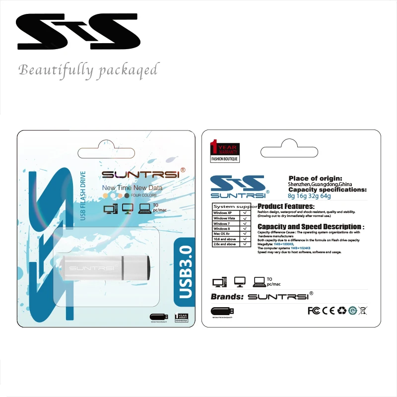 Suntrsi флеш накопитель USB 3 0 32 Гб 64 карта памяти 16 ГБ 8 флешка с personalizado Бесплатная