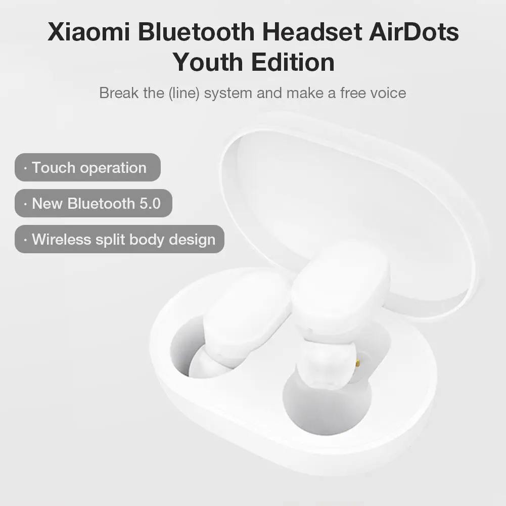 

For Xaiomi Bluetooth Headset AirDots Youth Version Universal In-ear Sports Bluetooth Portable Earphone