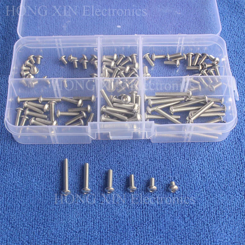 M3 Metric Button Head Socket Cap Hex Stainless Steel PCB Threaded Screws Bolt Assortment kit set