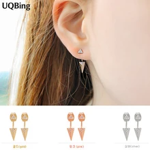 3 цвета, персонализированные конусные серьги-гвоздики, модные, чистый серьги из серебра 925, ювелирные изделия, серьги Brincos, модные ювелирные изделия