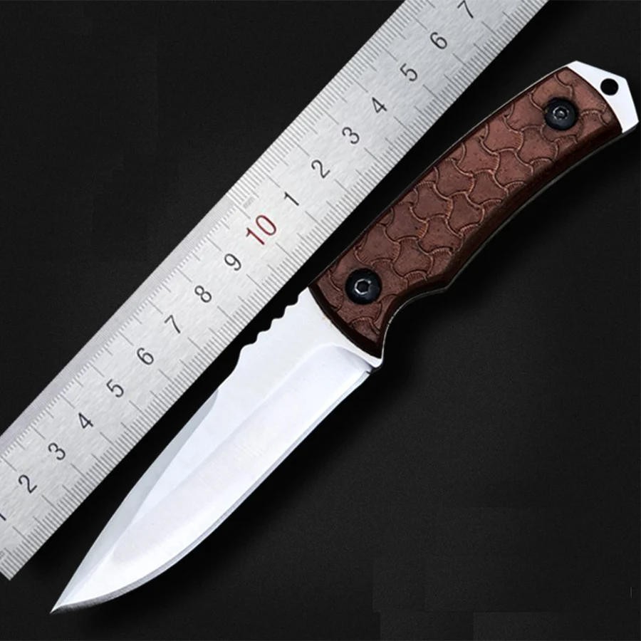 

Free shipping Fixed Blade Tactical Knife Full Tang Hunting Knife Leatherwear Handle Outdoor tool knife