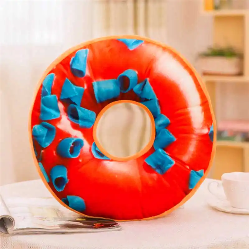 Soft Plush Pillow Stuffed Seat Pad Sweet Donut Foods Cushion Cover Case Toys High quality Plush stuffed with PP cotton #3o10#f (10)