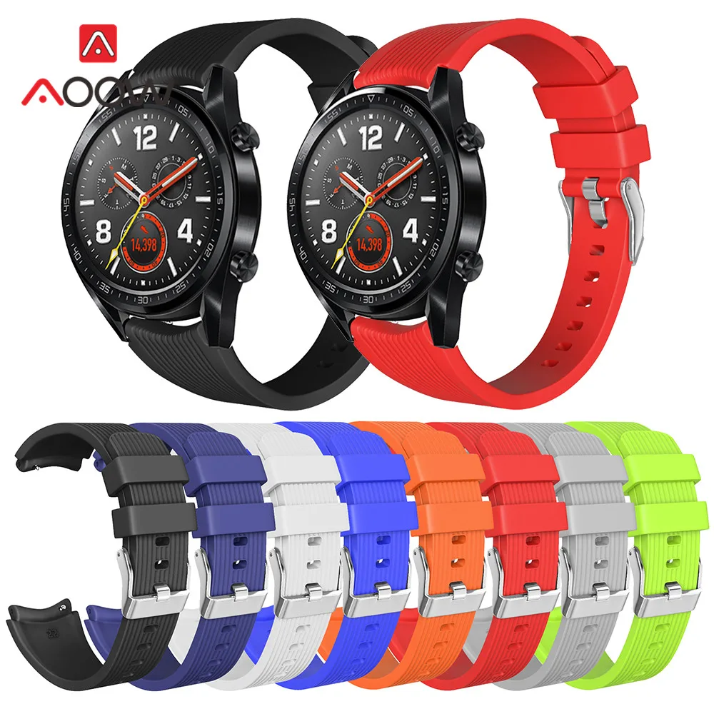 

22mm Silicone Watchband for Huawei Watch GT / Honor Watch Magic Quick Fit Rubber Replacement Bracelet Band Strap for Samsung S3