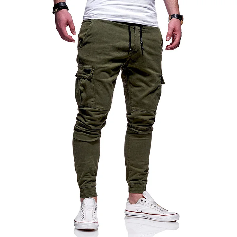 Europe and America plus large size cotton linen harem pants men's jogging pants new men's casual sports pants pants hip hop