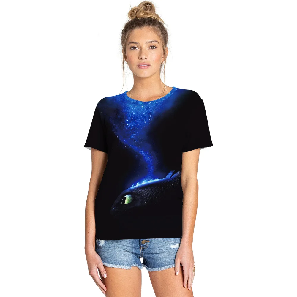 

Toothless Tshirt Women Girl Streetwear Cute Top Cartoon Movie T Shirt How to Train Your Dragon