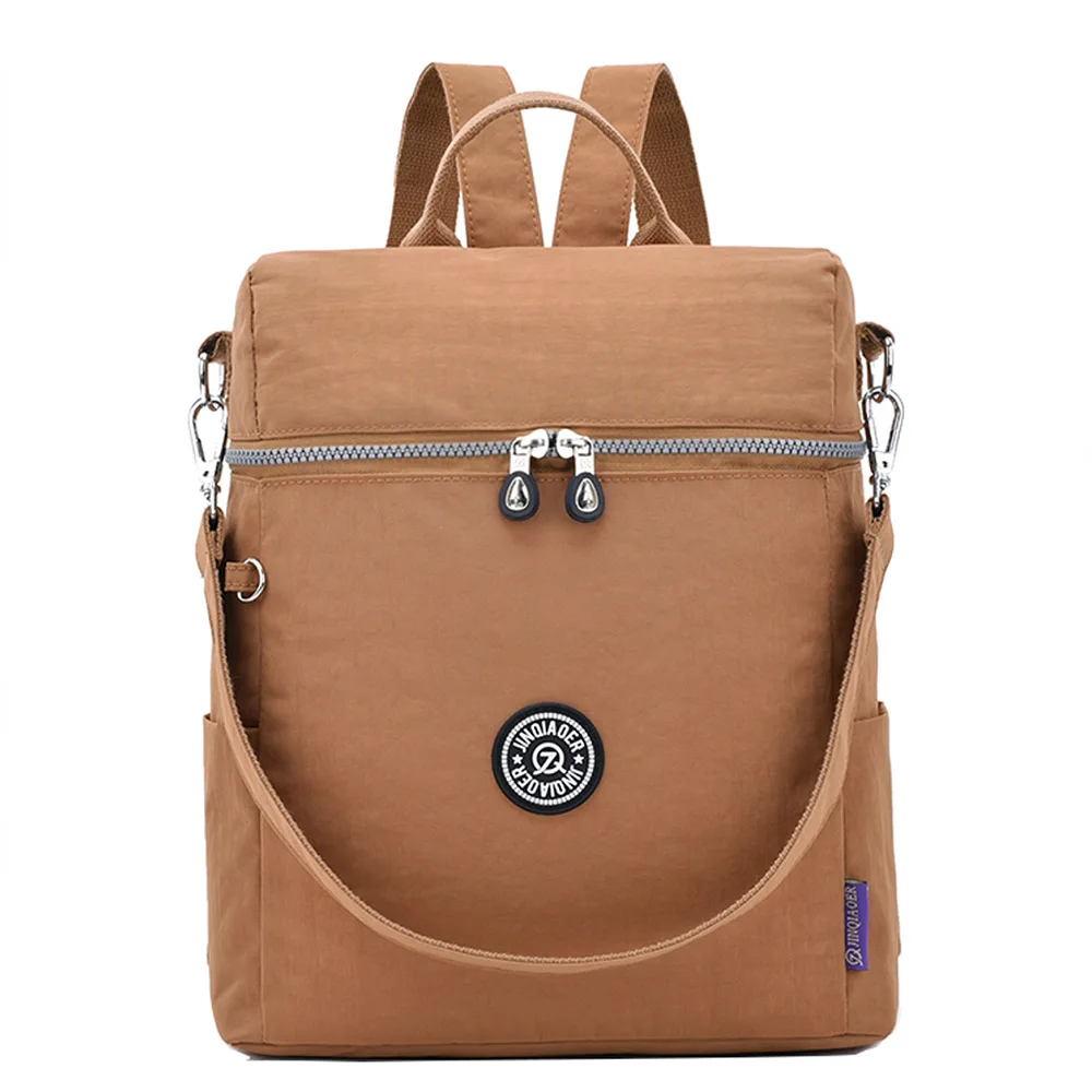 Женский нейлоновый рюкзак Mochila Escolar, школьные сумки для девочек-подростков, рюкзаки с верхней ручкой, модные рюкзаки, сумки через плечо - Цвет: Khaki