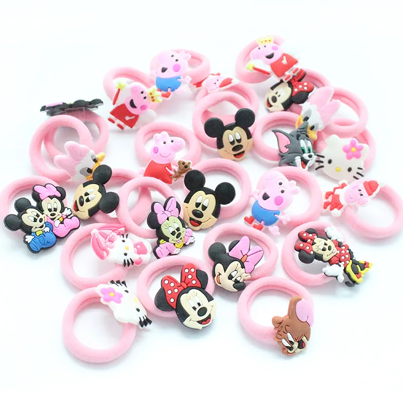 10PCS/Lot Fashion Kids Elastic Hair Bands Headbands Soft Fabric Cartoon Girls hairband Children Hair accessories Rubber band