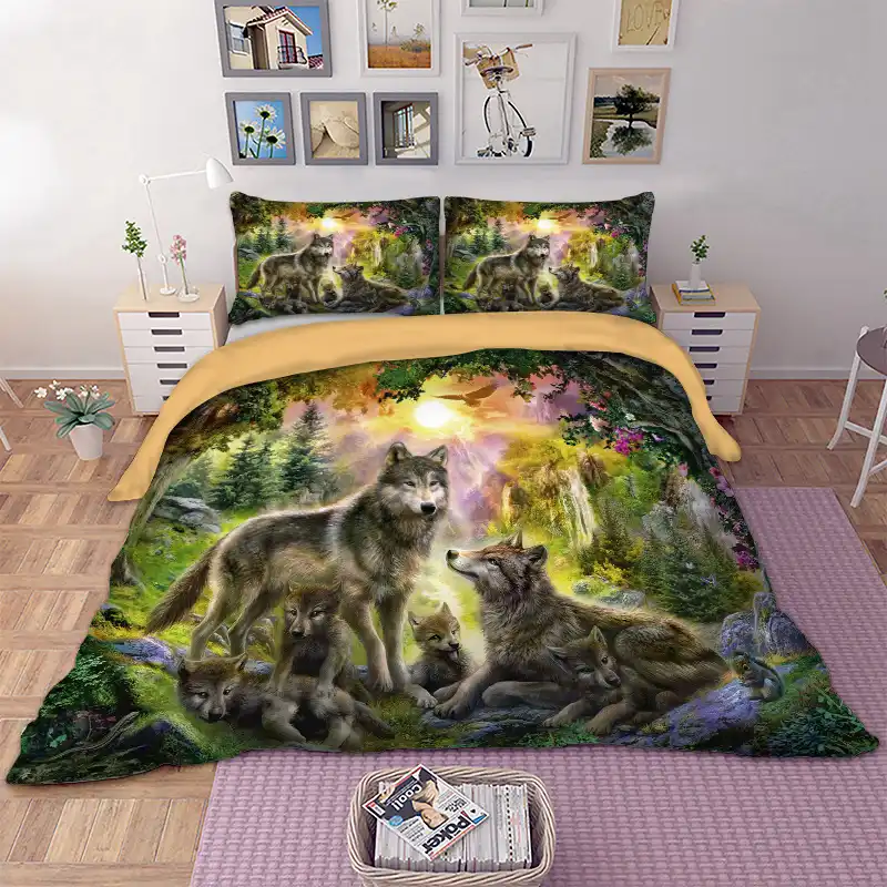 Wolf Family Bedding Set Twin Full Queen King Au Super King Uk