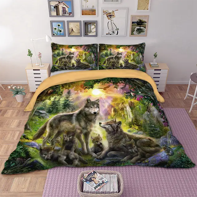 Wolf Family Bedding Set Twin Full Queen King Au Super King Uk