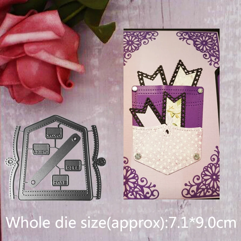

7.1*9.0cm pocket new metal cutting Dies alinacraft for DIY Scrapbooking stencil Decorative Embossing template Paper Cards