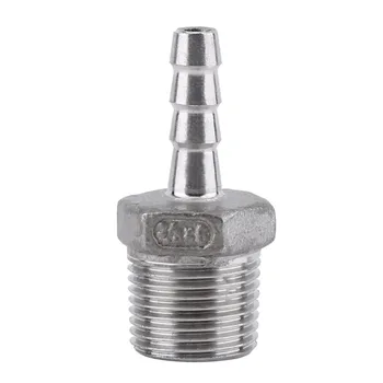 

1 Pcs BSP 3/8" Cap Stainless Steel SS304 Male Thread Pipe Fitting Barb Hose Tail Connector Barb Adapter 6mm-12mm