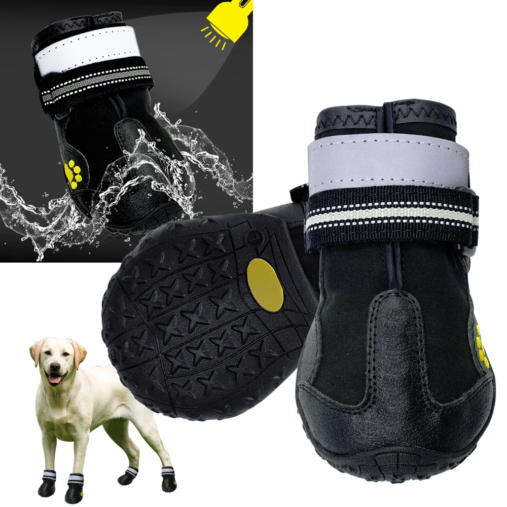 Reflective Dog Shoes Socks Winter Dog Boots Footwear Rain Wear Non Slip Anti Skid Pet Shoes