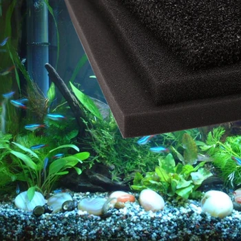 

100 x 100 x 2cm Large Block Aquarium Fish Tank Filter Sponge Pad Water Purification Filtration Foam S/M/L hole