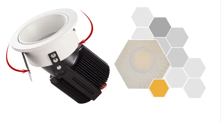 Dimmable Narrow border Embedded Anti-glare Led COB Ceiling Recessed downlight 10w 15w LED wall wash light Hotel Villa Lighting