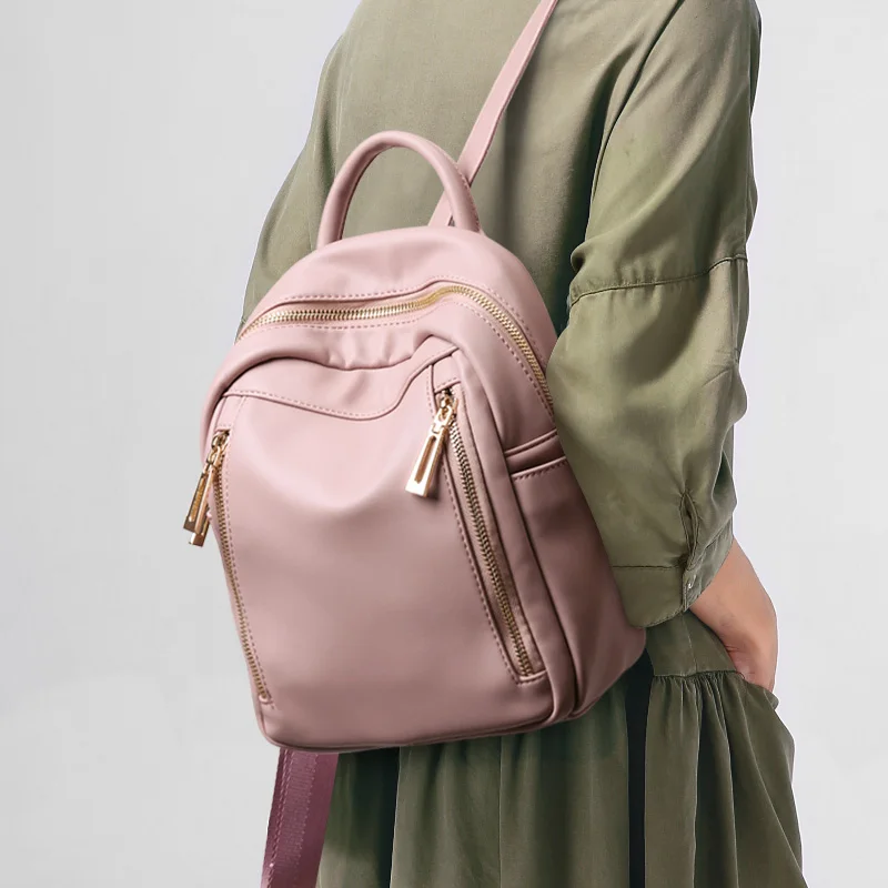 

new women backpack soft leather brand small backpack travel students school bag teen fashion quality women bag