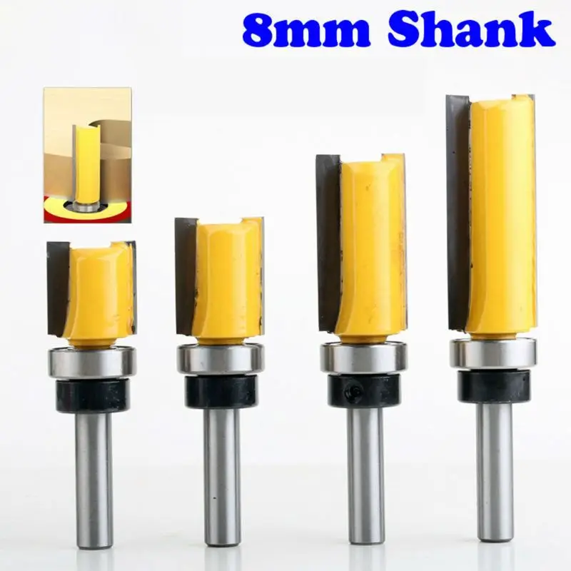 4 pçsset 8mm0.3 Fresas Shank Corte Cópia Router Bit Haste Reta