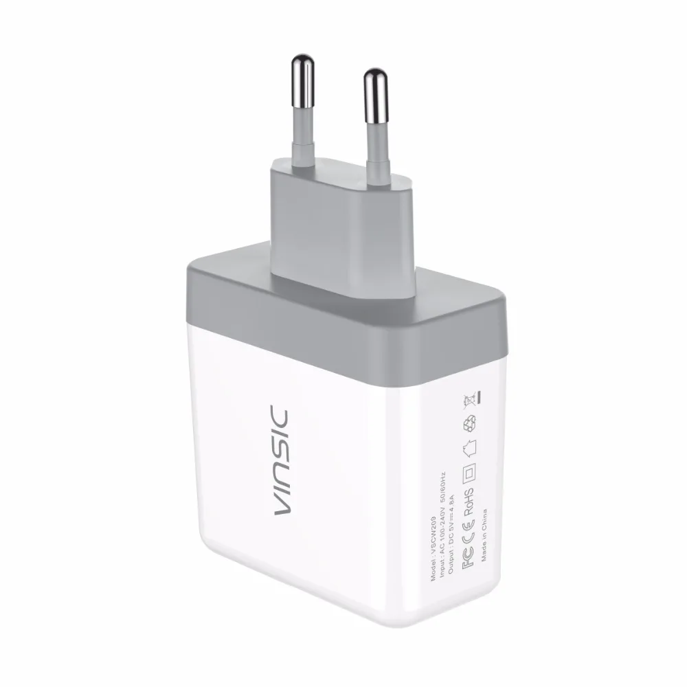 Внешний аккумулятор Vinsic 4.8A Dual USB Wall Зарядное устройство смарт телефонов