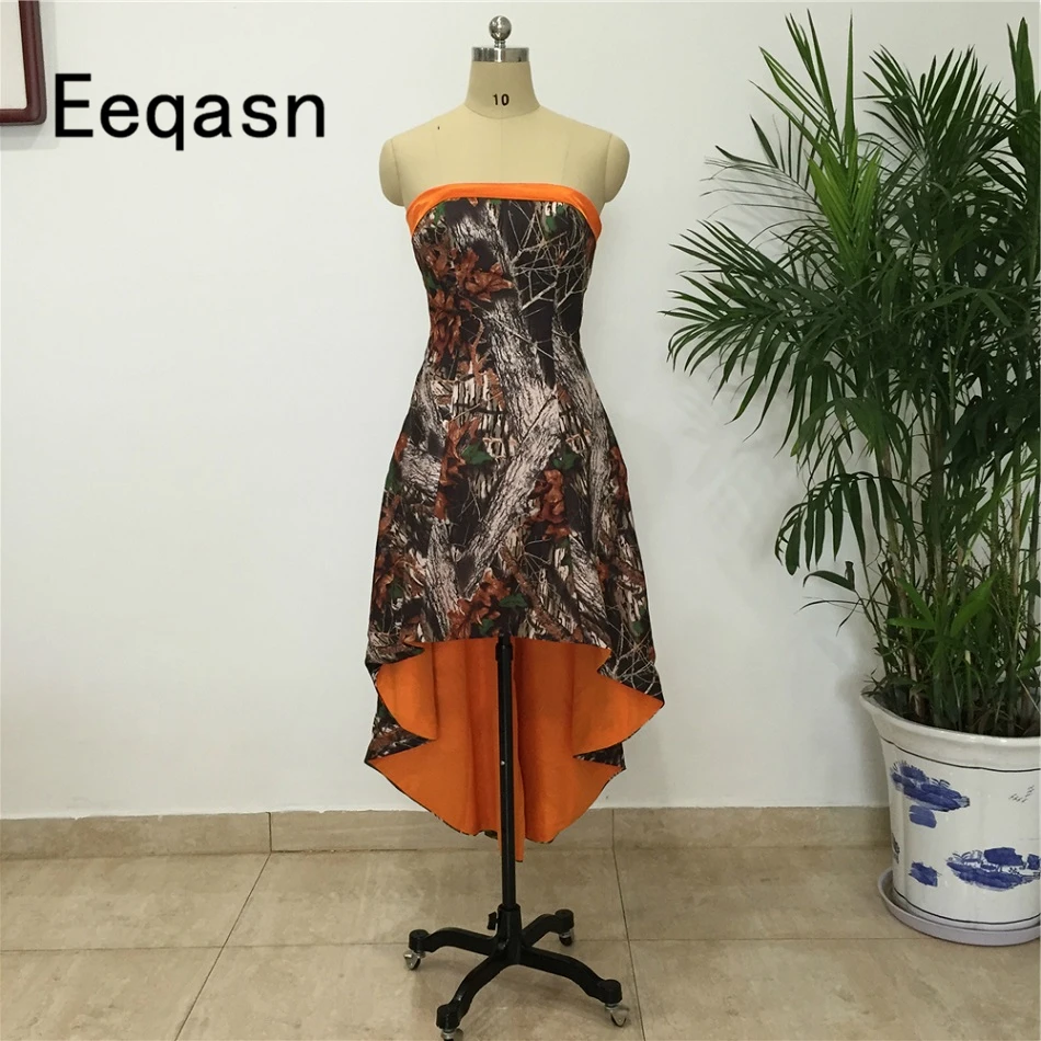 Cheap High Low Camo Bridesmaid Dresses Off the Shoulder A ...