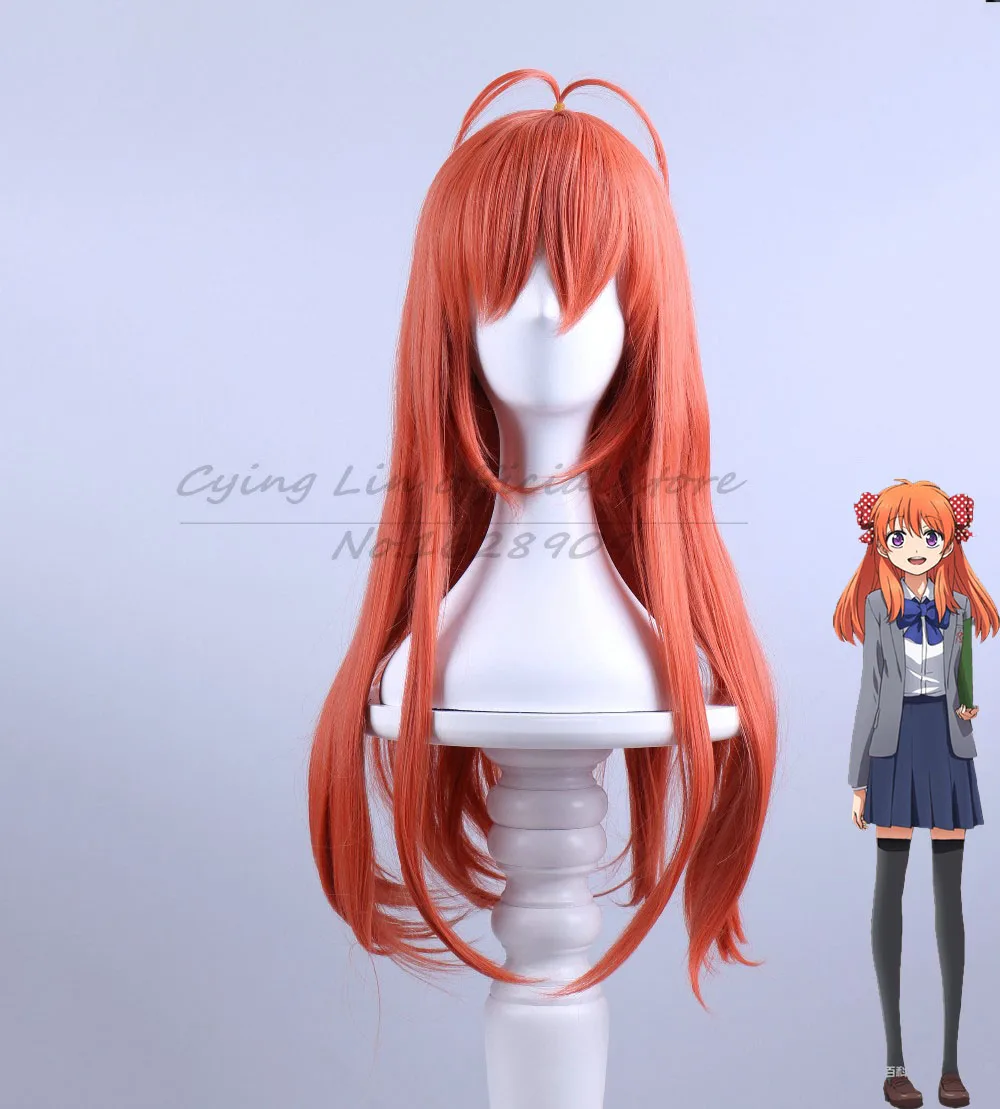 

Lovelive Love live Gekkan Shoujo anime cos Nozaki-kun Sakura Chiyo orange long straight cosplay wig perruque synthetic lady