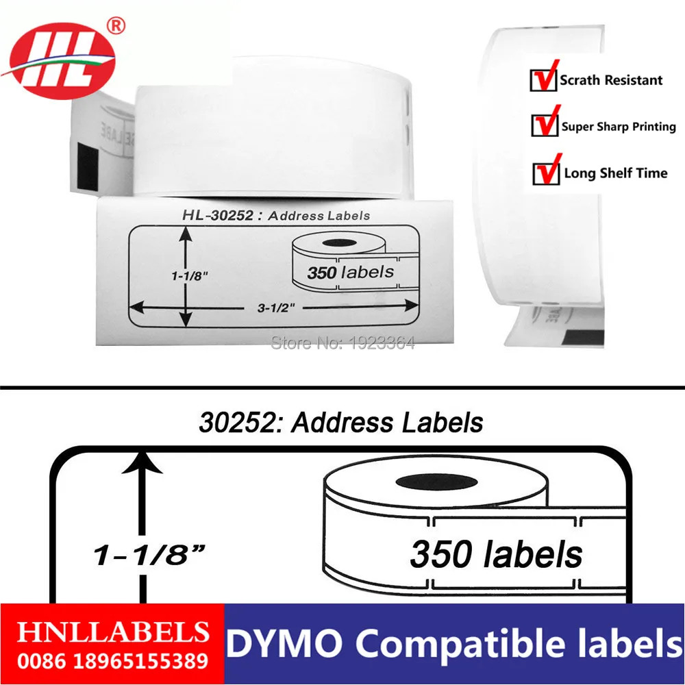 2X рулоны доставка ленточные этикетки от dymo термоэтикетка Dymo 30252|Самоклеящаяся