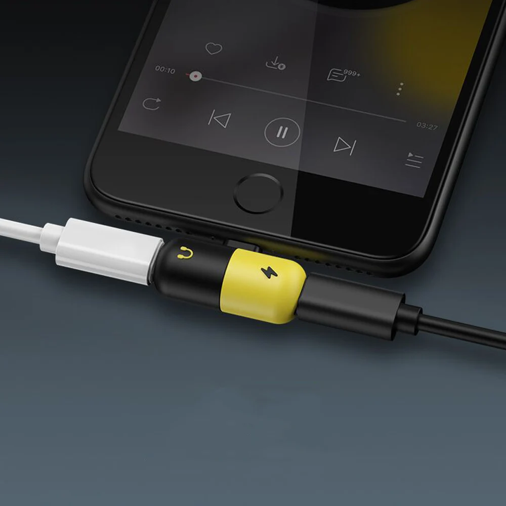 

For Lightning Audio Charger 2 in 1 Adapter For iPhone 7 8Plus X Charging/Audio Charger Adapter Jack to Earphone adpater
