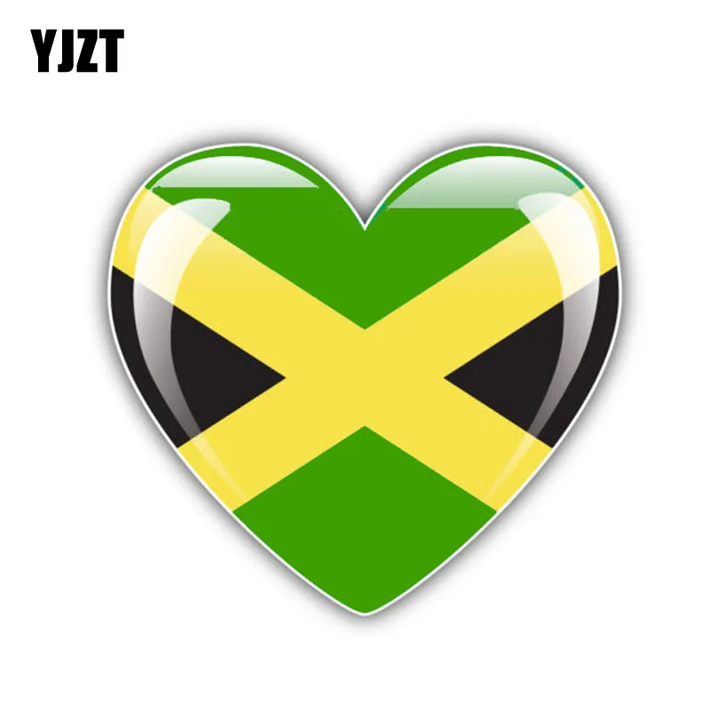 

YJZT 13CM*11.9CM Styling Jamaica Herat Flag Car Window Decal Motorcycle Car Sticker 6-1314