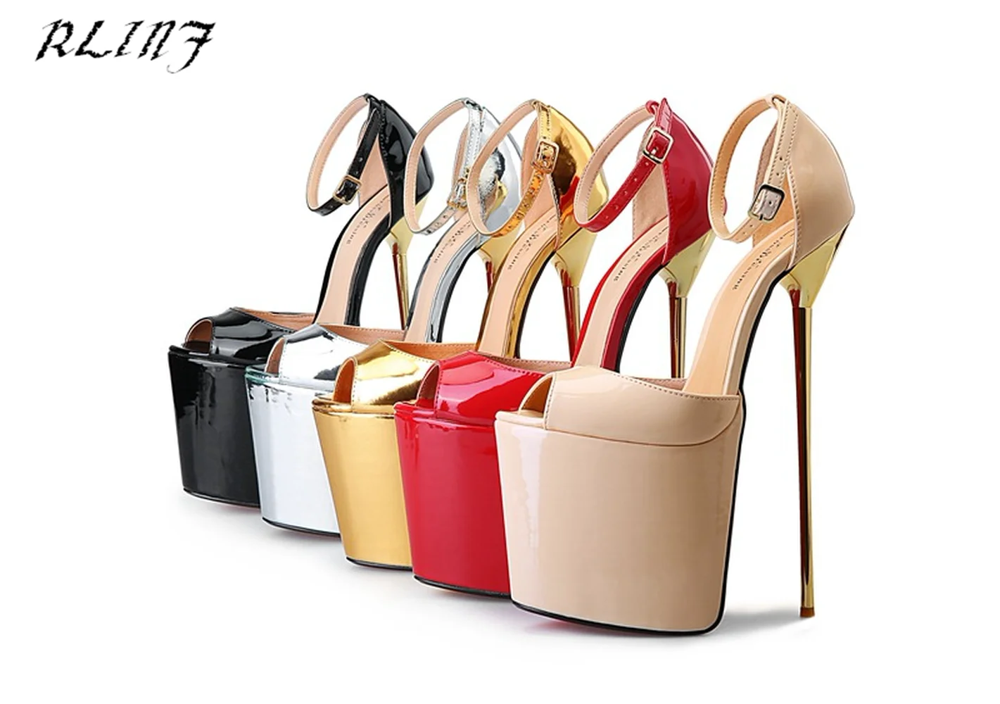 clear heels with fish