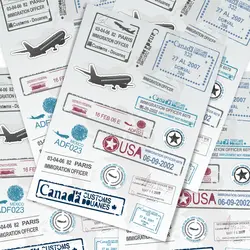 15 шт. авиационная виза чемодан стикер тележка чехол наклейки для ноутбука
