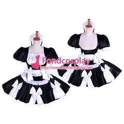 Lockable Sissy maid атласное платье униформа косплей костюм на заказ [G1619]