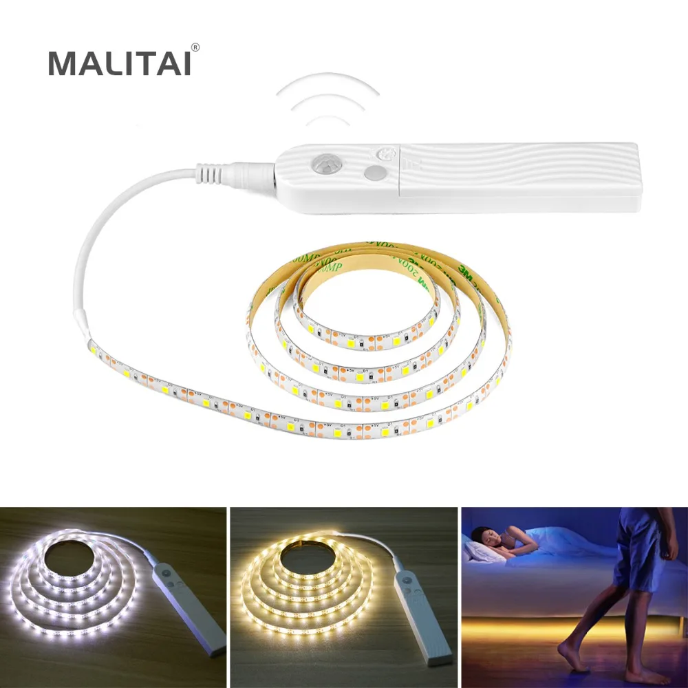 

Wireless PIR Motion Sensor LED Strip light Portable USB LED Under Kitchen Cabinet light Bed Stair Wardrobe Closet Cupboard lamp