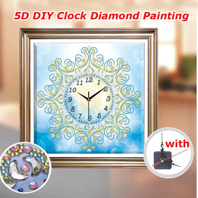 

Diy 3d diamond painting wall clock crystal butterfly pattern full round rhinestone 5d diamond embroidery art mosaic clock a132