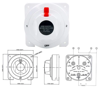 

Battery Selector Switch White Distribution Marine Boat Battery Switch Beautiful Appearance Small size 0.8 12-36V Car Accessories