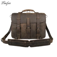 Для Мужчин's натуральная кожа портфель поместиться 1" ноутбук сумка 2 Применение Дорожная сумка из натуральной кожи большой емкости рюкзак сумка