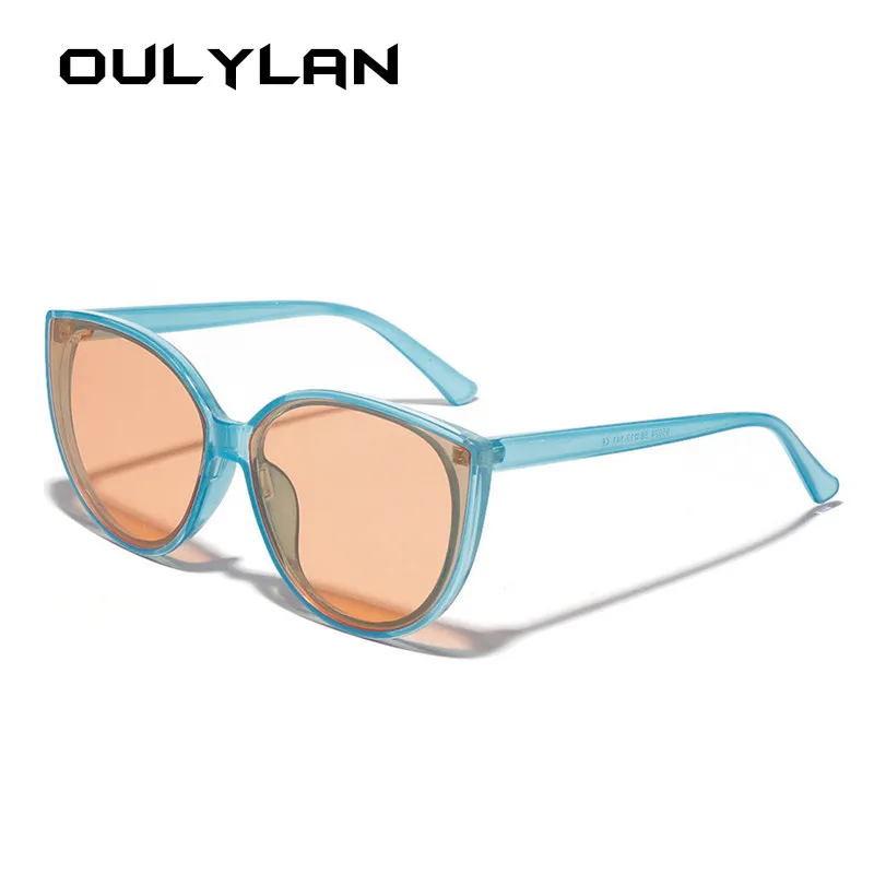 Oulylan, Ретро стиль, кошачий глаз, солнцезащитные очки, женские, Ретро стиль, круглые, солнцезащитные очки, оттенки, зеленый, серый, женские, UV400, цветные, дизайнерские очки, оправа